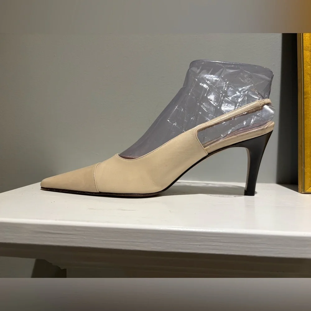 Cole Haan Cream Slingback Heels - Picture 2 of 15